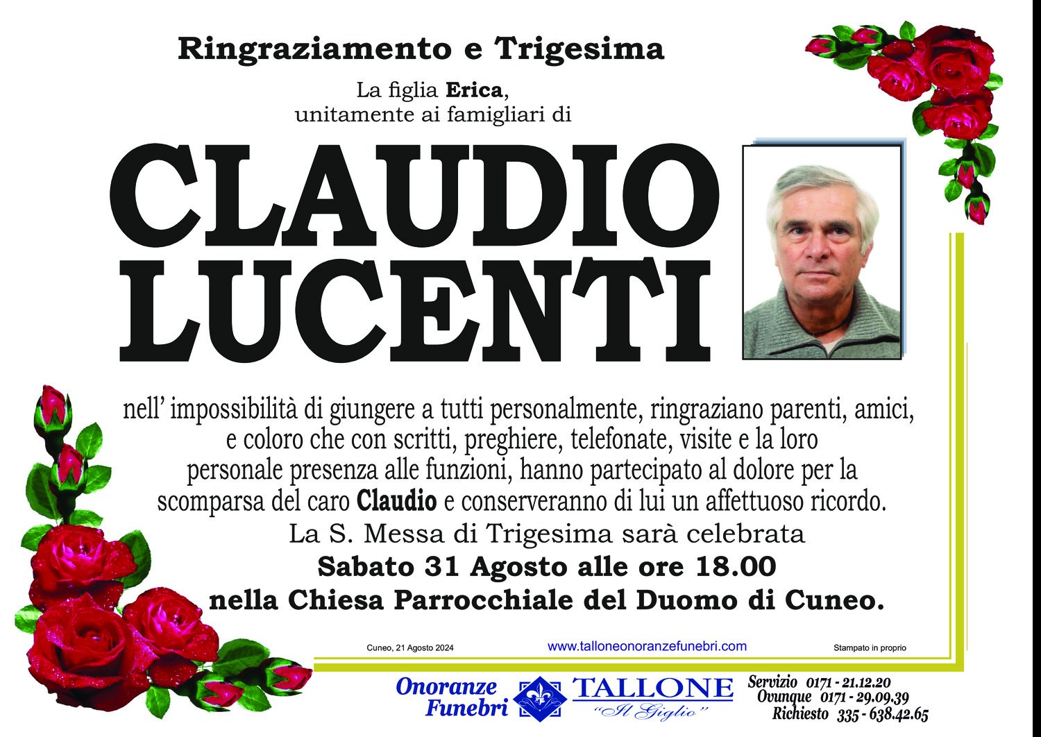 <br />
<b>Warning</b>:  Undefined variable $info in <b>/home/tallone/public_html/ringraziamenti.php</b> on line <b>68</b><br />
Claudio Lucenti